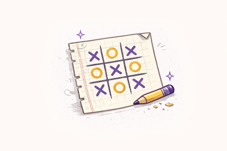 Tic Tac Toe notebook game illustration